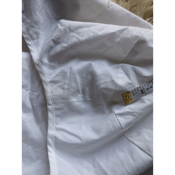 Mac & Jac White Ruffle Front Blouse Women's M Lightweight Professional Sheer - Picture 8 of 8